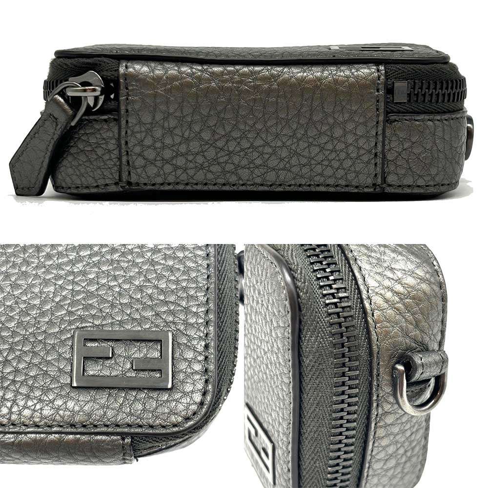 Fendi Logo Hardware Canvas Leather 2way Bag