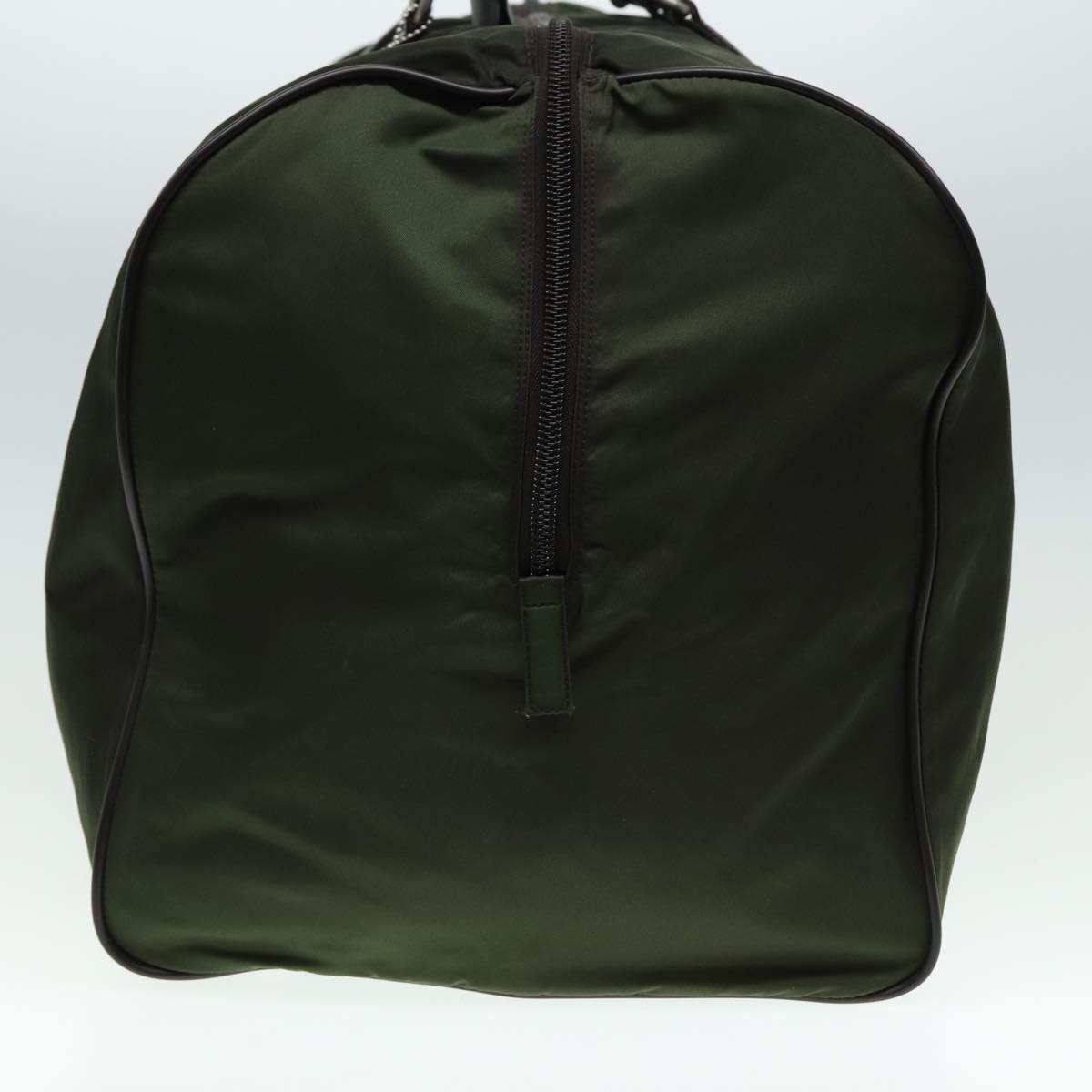 PRADA Boston Bag Nylon Khaki Brown Auth