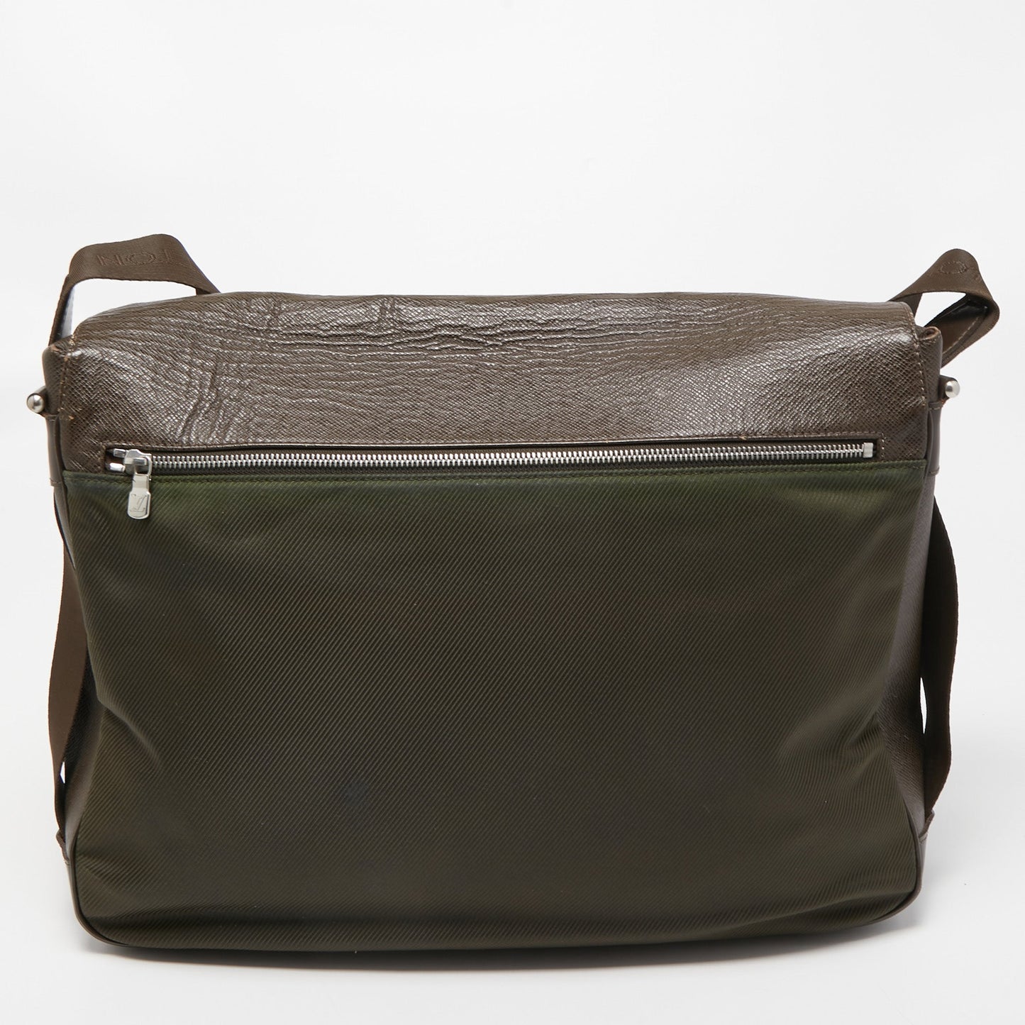 LOUIS VUITTON Brown/Green Taiga Leather Dersou Messenger Bag
