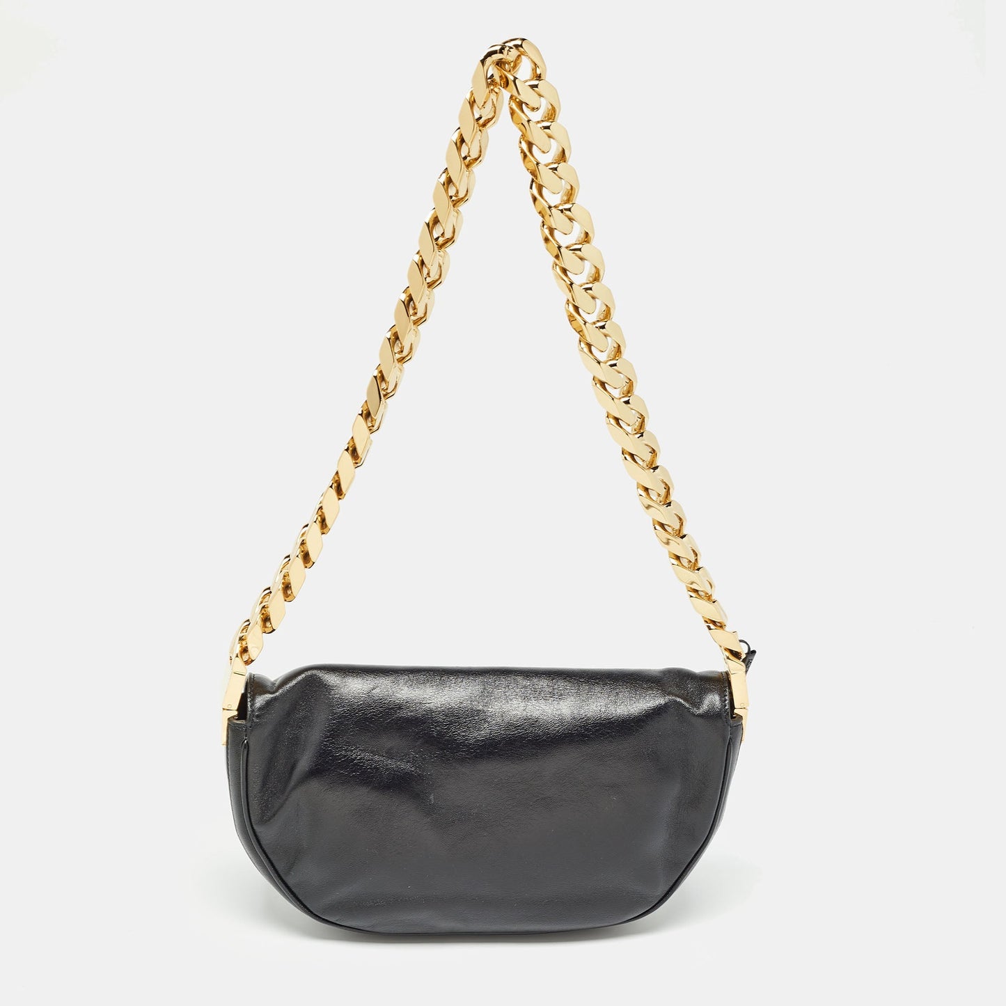 BURBERRY Black Soft Leather Small Olympia Chain Shoulder Bag
