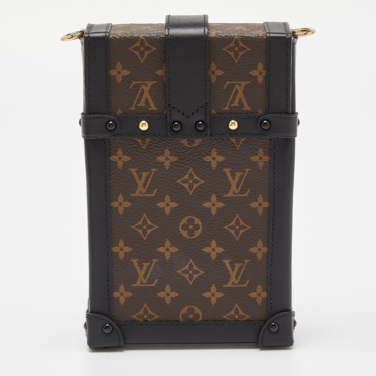 LOUIS VUITTON Brown/Black Monogram Canvas Pochette Trunk Vertical Bag