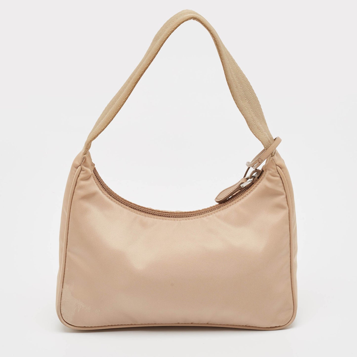 PRADA Beige Tessuto Nylon Re-Edition Baguette Bag