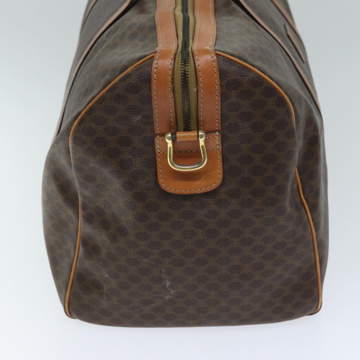 Luxury CELINE Macadam Canvas Boston Bag PVC 2way Brown mr163