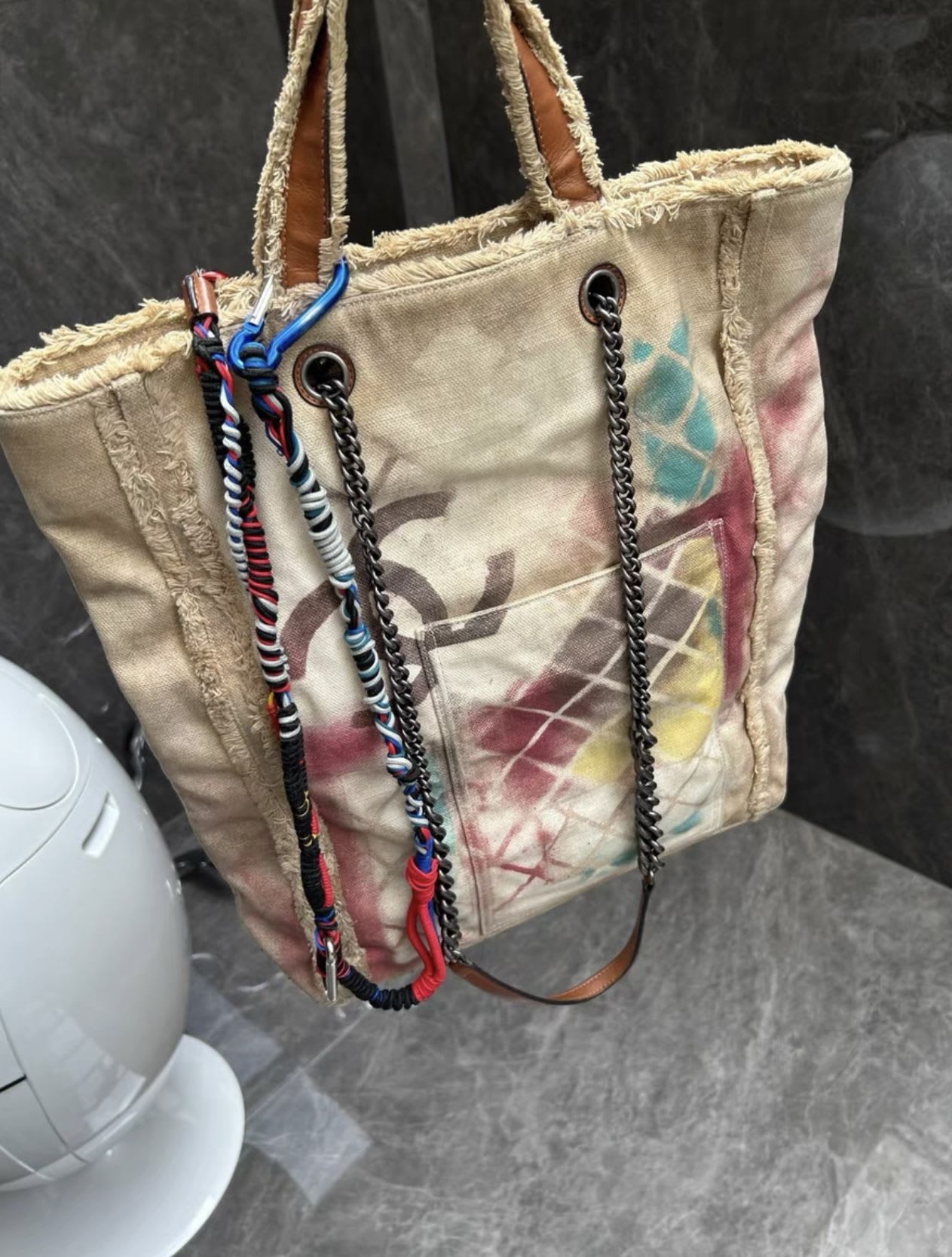Chanel graffiti tote bag