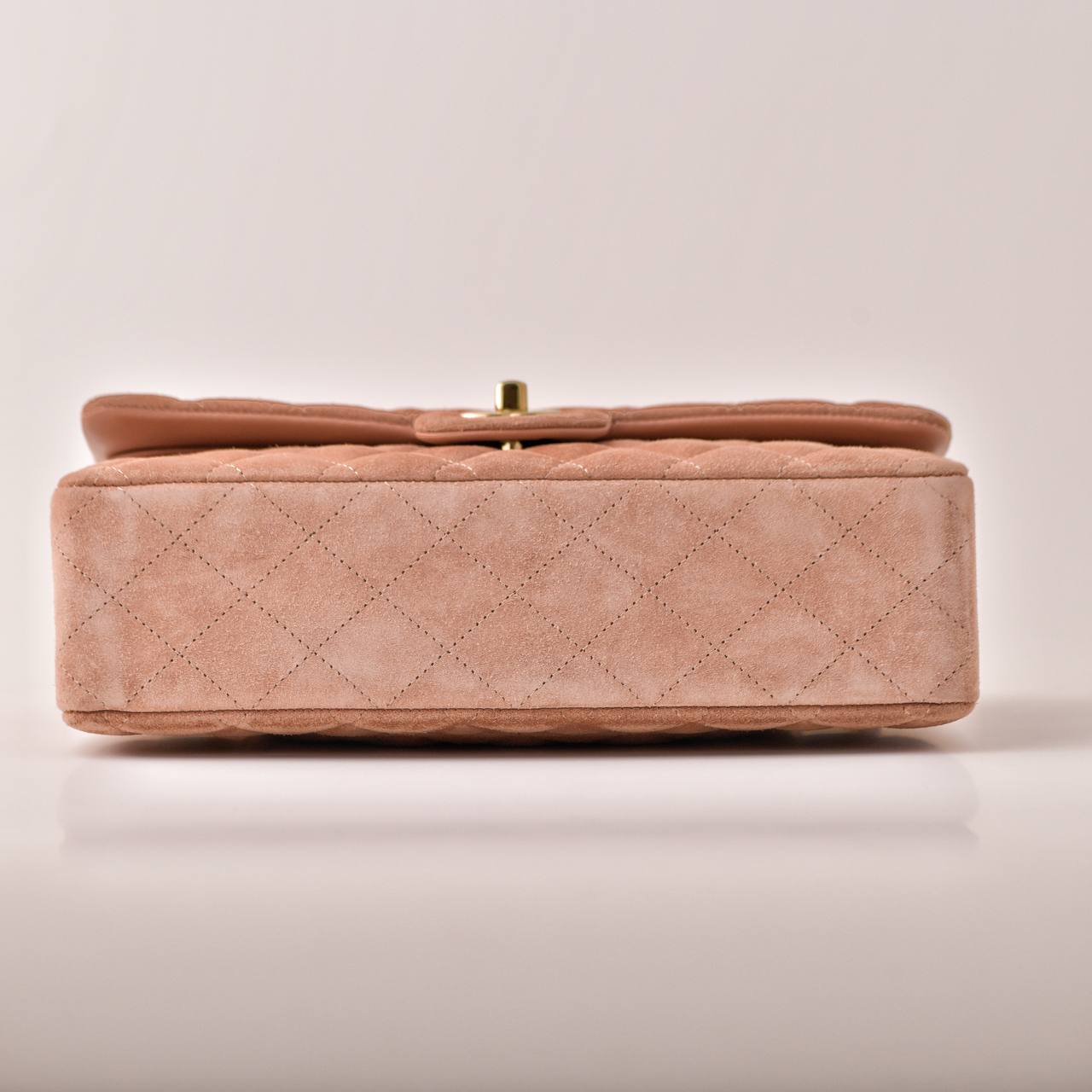 Chanel Classic Flap Light Pink Suede Medium Bag