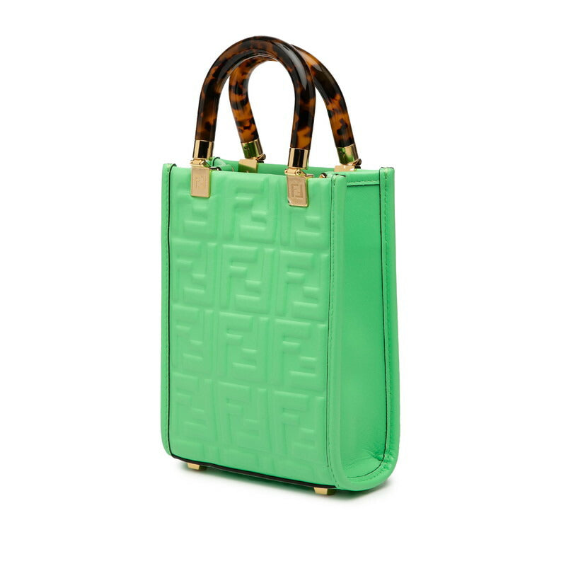 Fendi Baguette Coated Canvas Leather Shoulder Bag