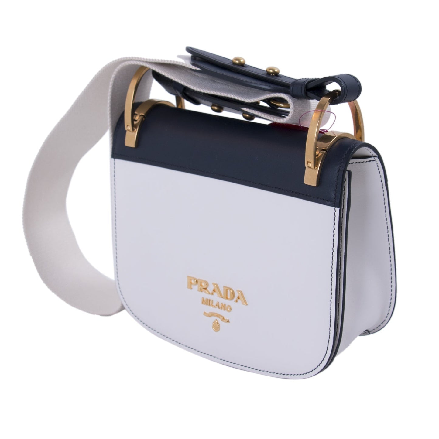 Prada Pionnière Leather Saddle Bag