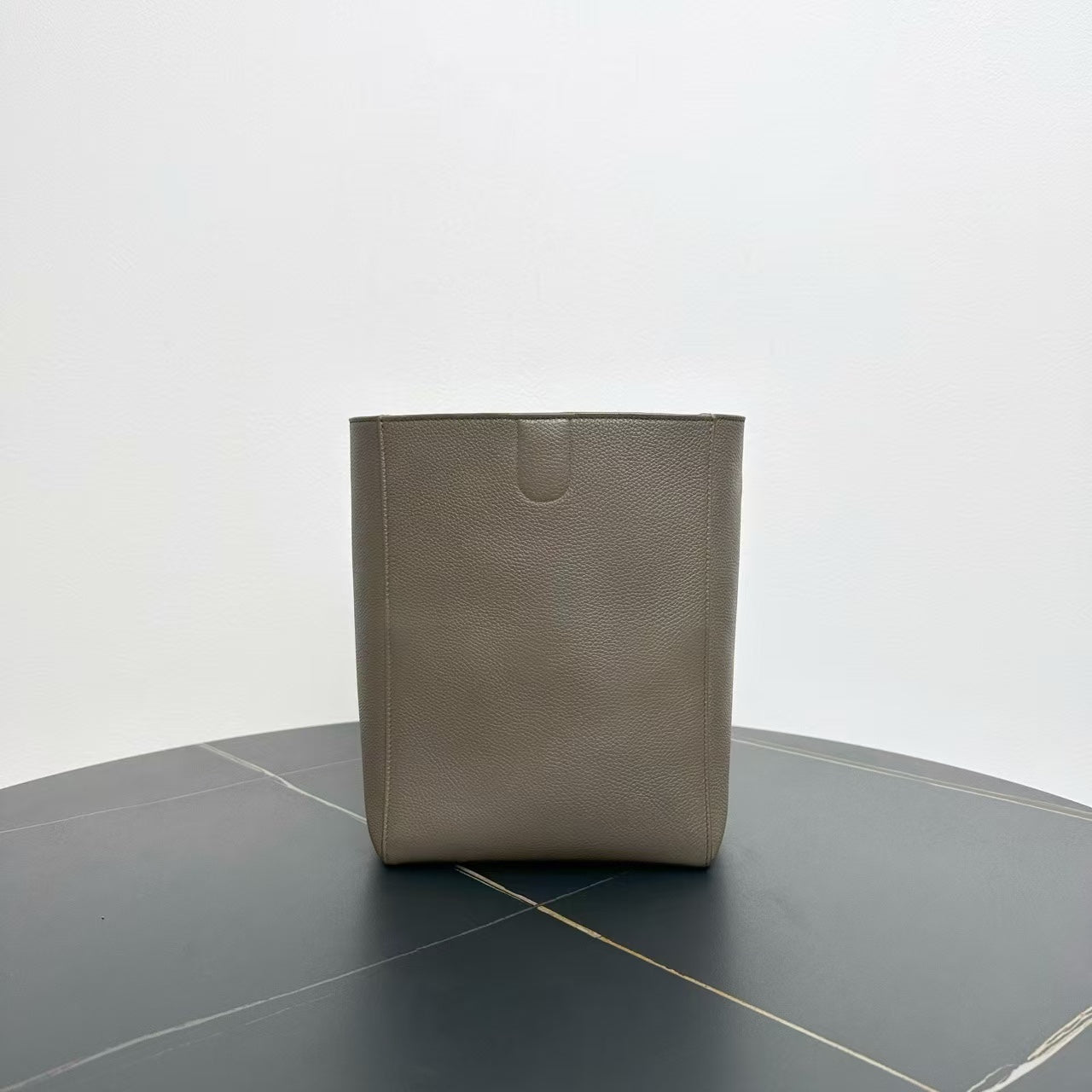 Luxury CELINE Shoulder Bag Taupe Grained Leather Medium Size