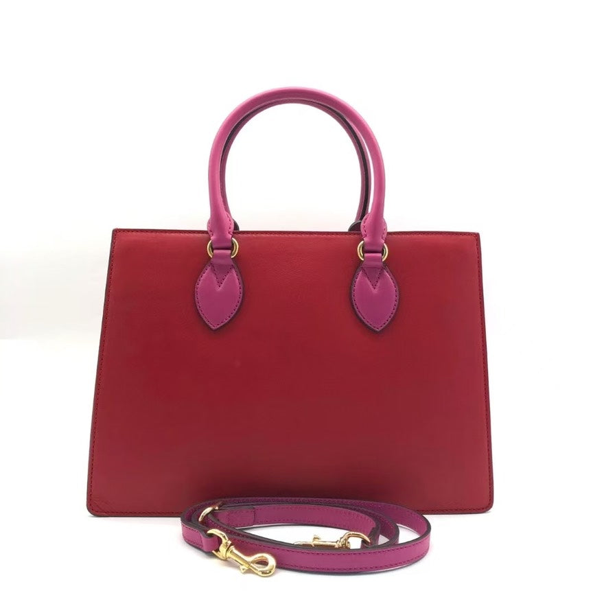 Gucci Red and Pink Satchel Bag - tdt0845