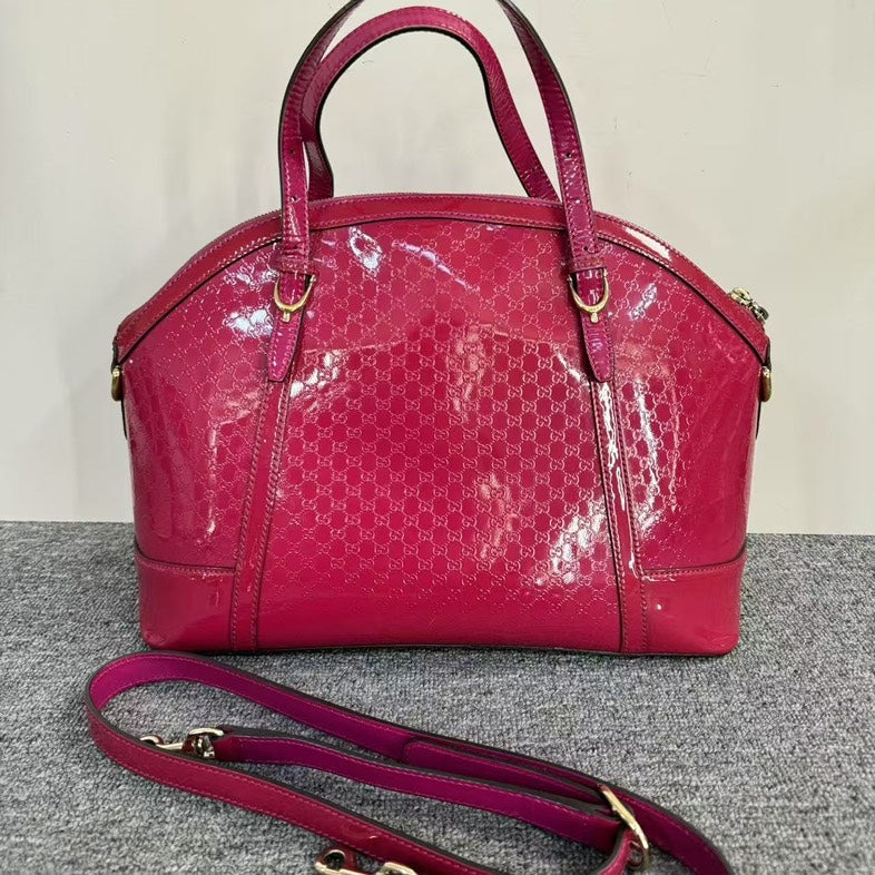 Gucci Two-Way Pink Leather Satchel Bag
