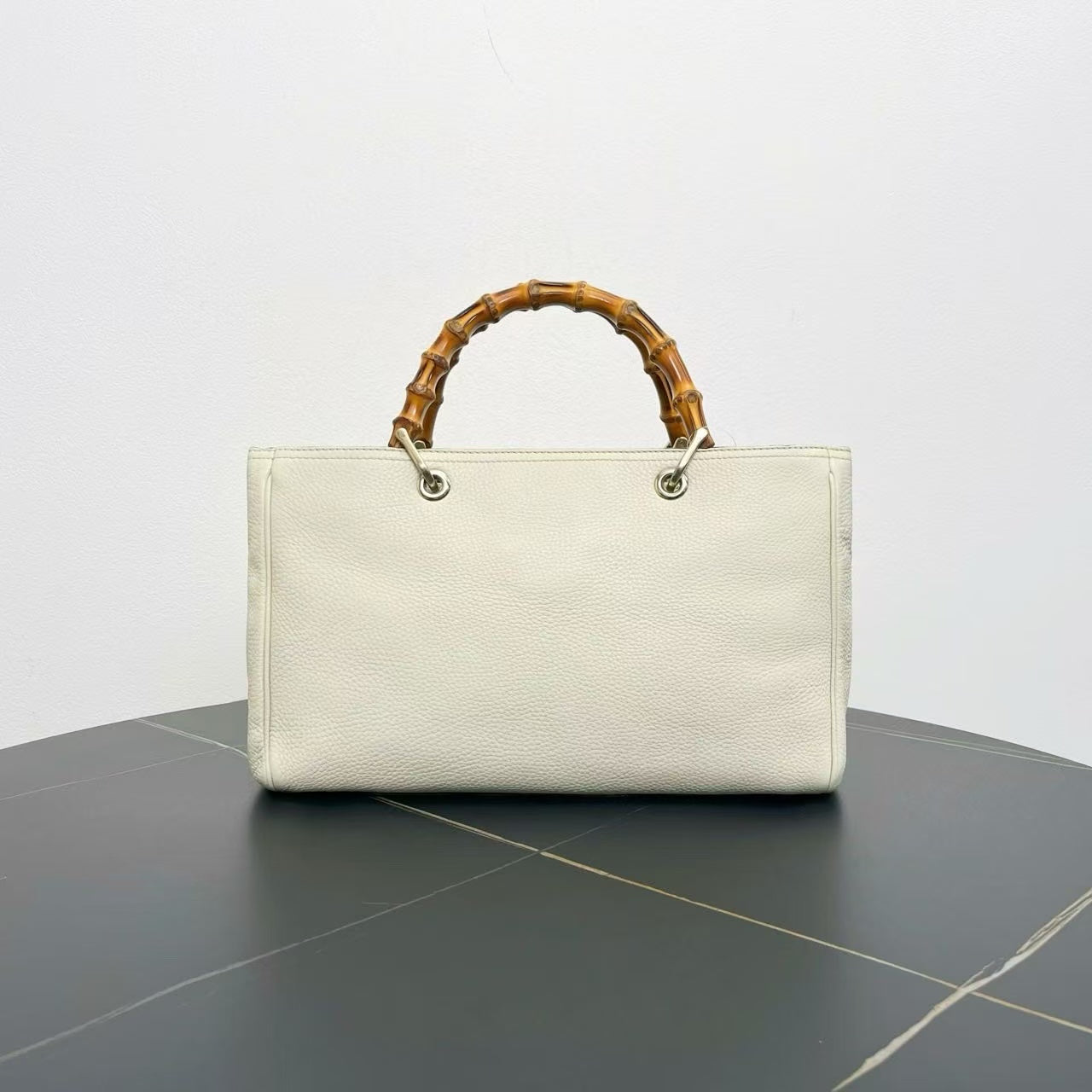 Gucci Bamboo Two-Way Bag Off-White Top Handle