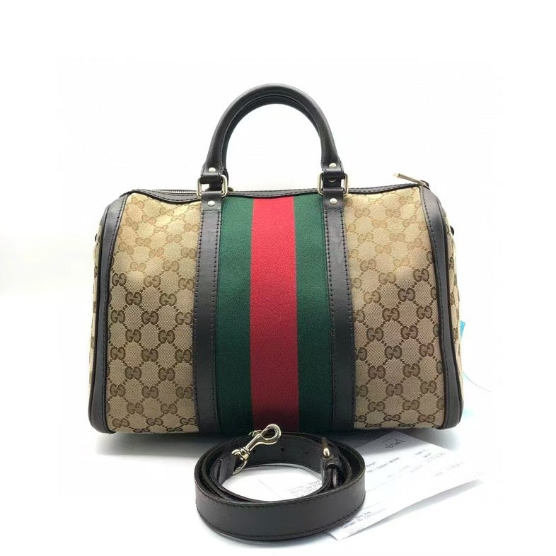 Gucci Two-Way Boston Bag Beige Satchel