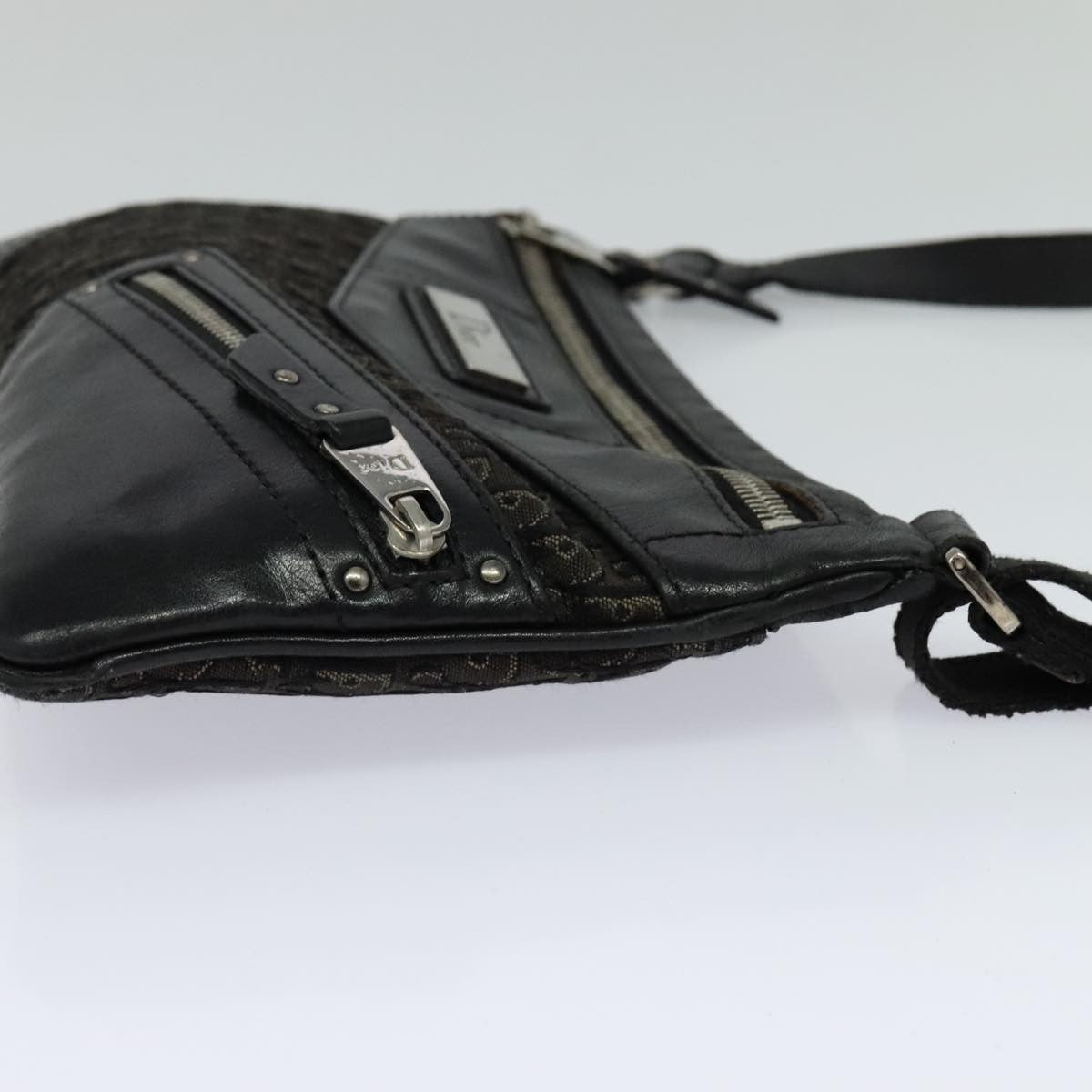Christian Dior Trotter Shoulder Bag Canvas Black Canvas Shoulder Bag Bag ()