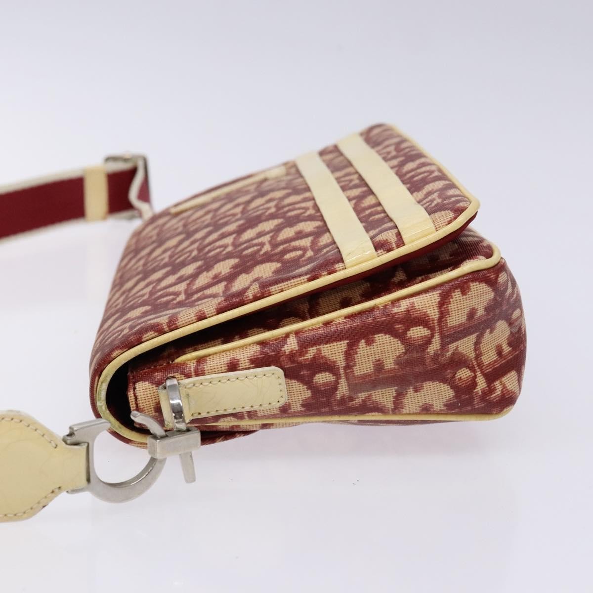 Christian Dior Flap Crossbody Bag Canvas Red Canvas Shoulder Bag Bag ()