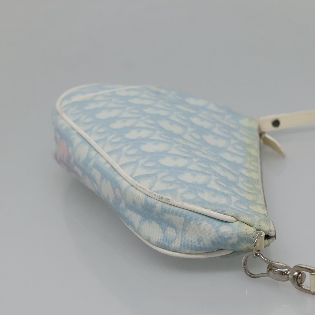 Christian Dior Saddle Bag Diorissimo Canvas Blue Canvas Bag ()