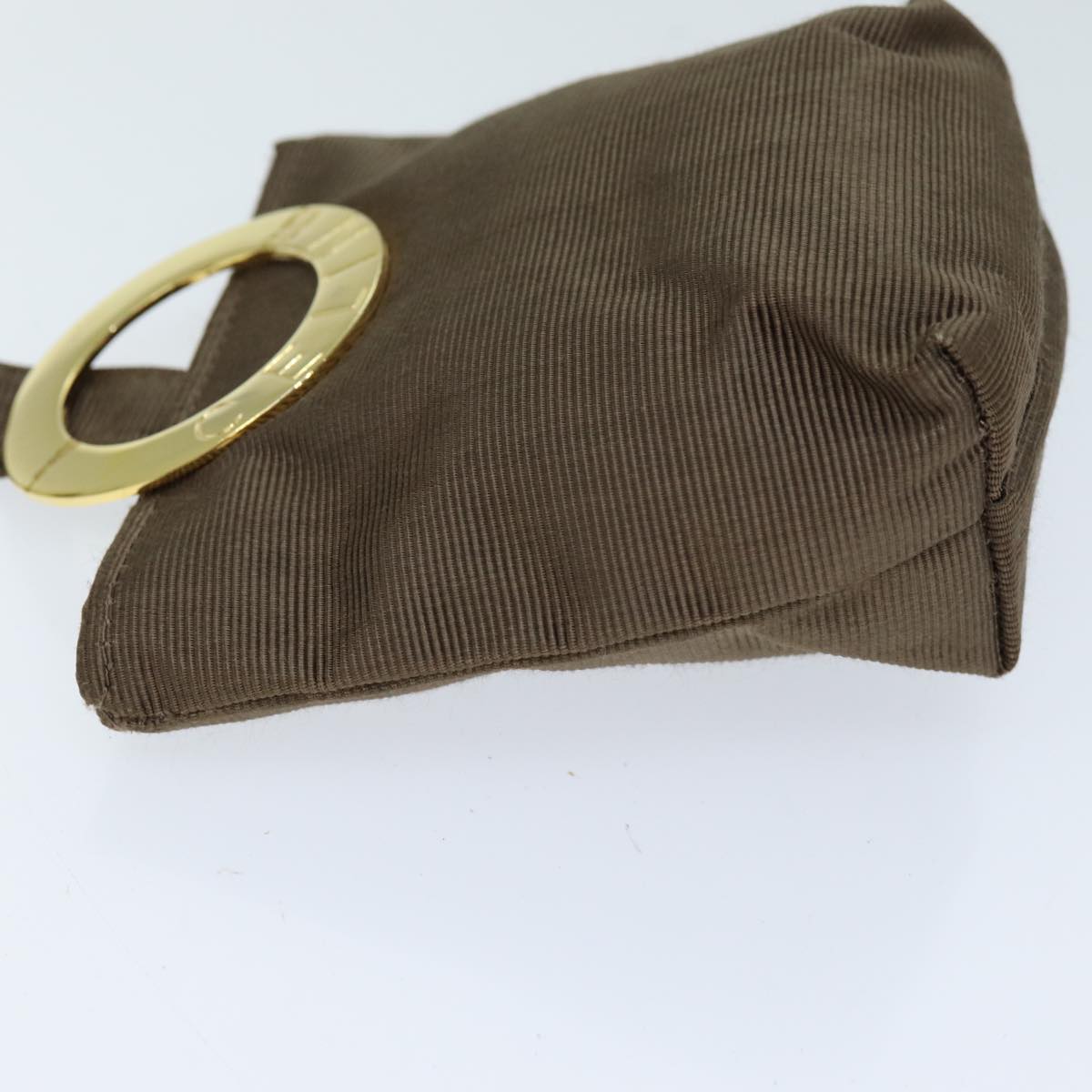 Luxury CELINE Circle Pouch Nylon Brown 12440