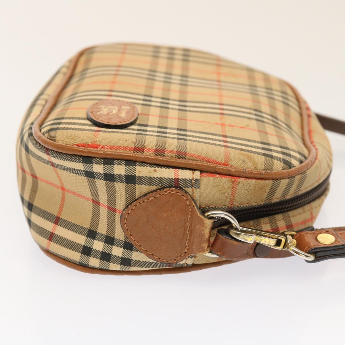 BURBERRYSs Nova Check Shoulder Bag Nylon Beige Auth ti1214