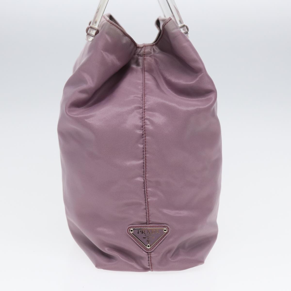 PRADA Hand Bag Nylon Pink Silver Auth