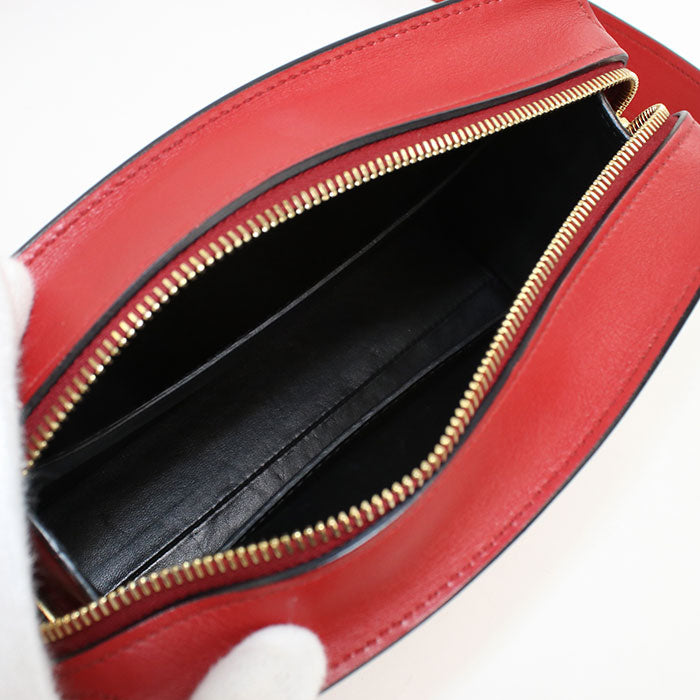 PRADA 1BH043 Safiano leather Diagonal shoulder bag leather Women red
