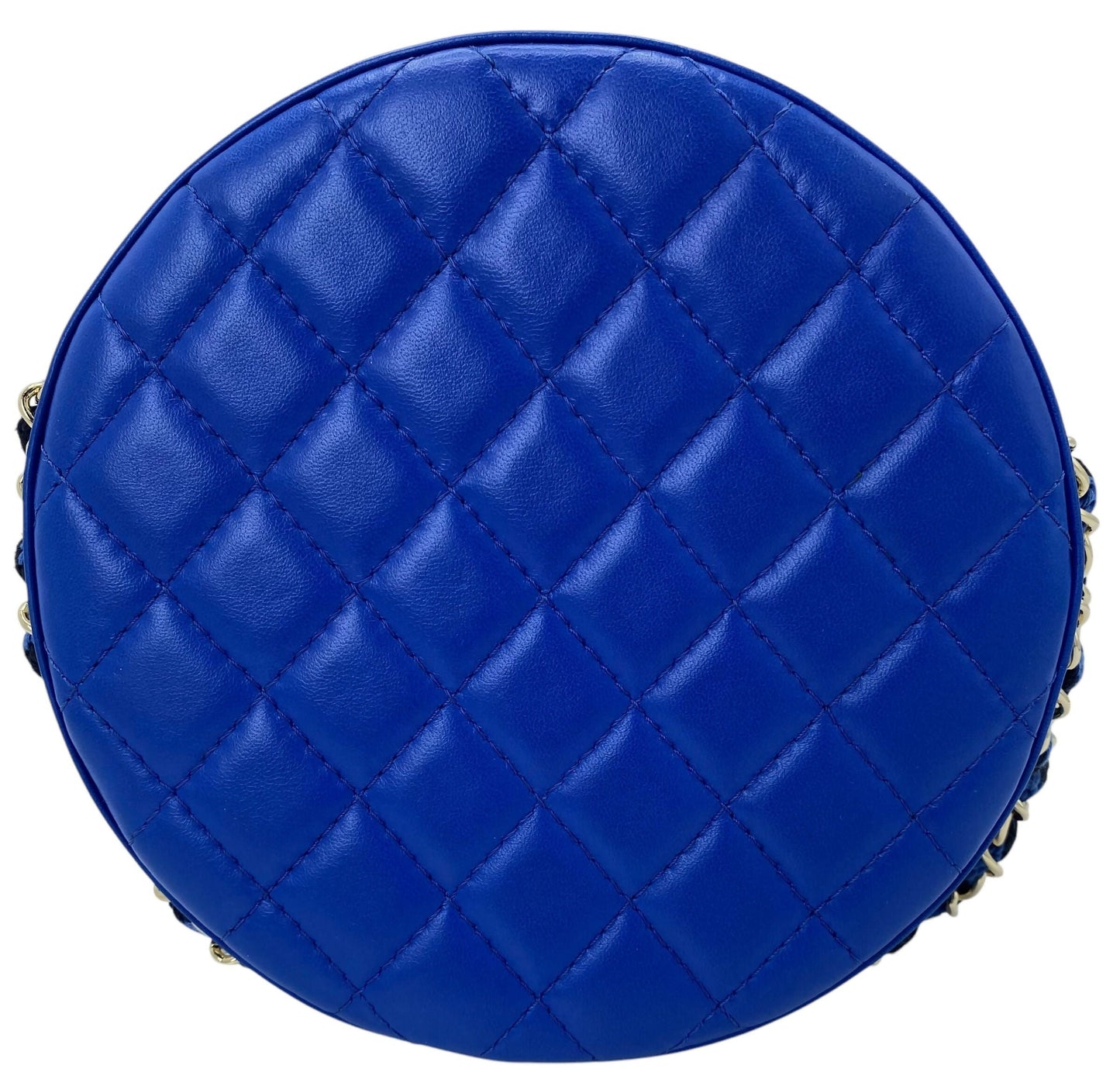 CHANEL 19C LA PAUSA COCO LIFESAVER MINAUDIÃRE BAG BLUE & BLACK WITH CHAMPAGNE GOLD HARDWARE