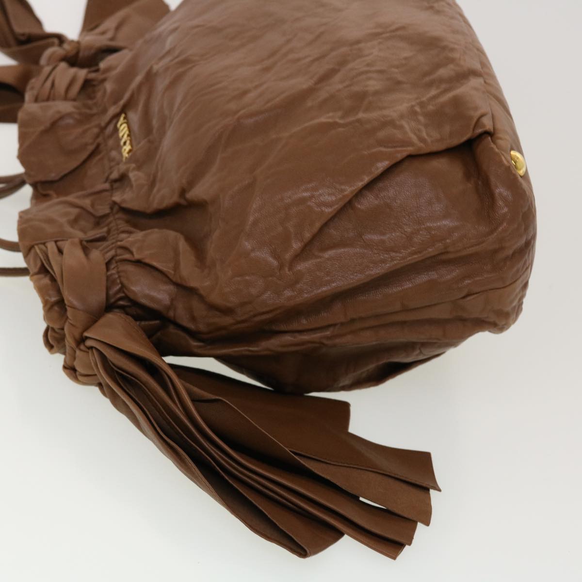 Prada Hand Bag Leather 2way Shoulder Bag Brown