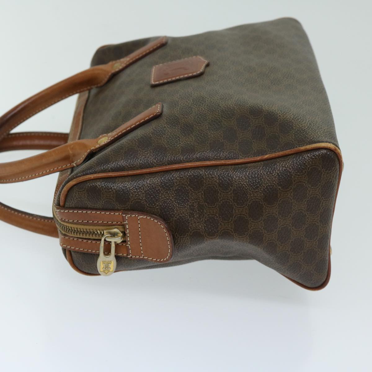 Luxury CELINE Macadam Canvas Hand Bag PVC Brown 10901
