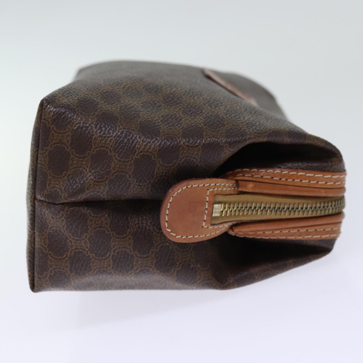 Luxury CELINE Macadam Canvas Pouch PVC Brown 12385
