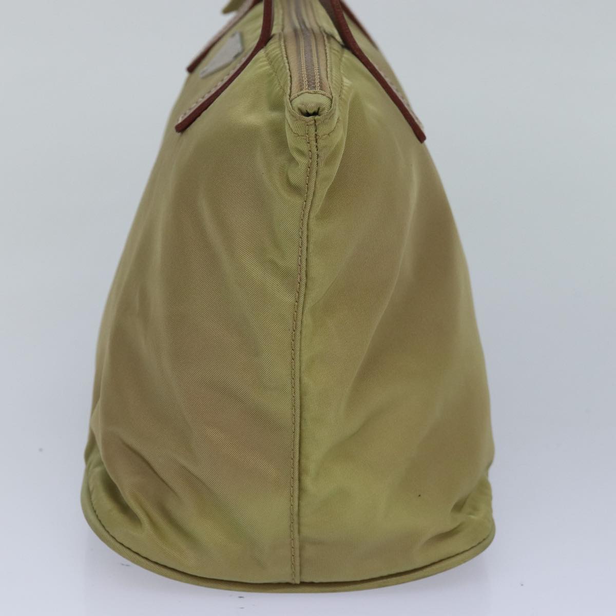 PRADA Hand Bag Nylon Beige Auth