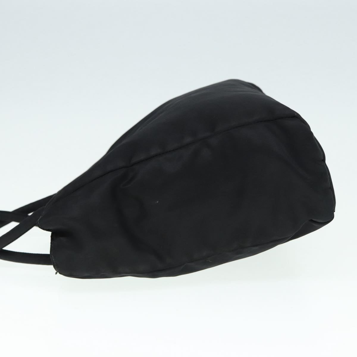 PRADA Hand Bag Nylon Black Silver Auth