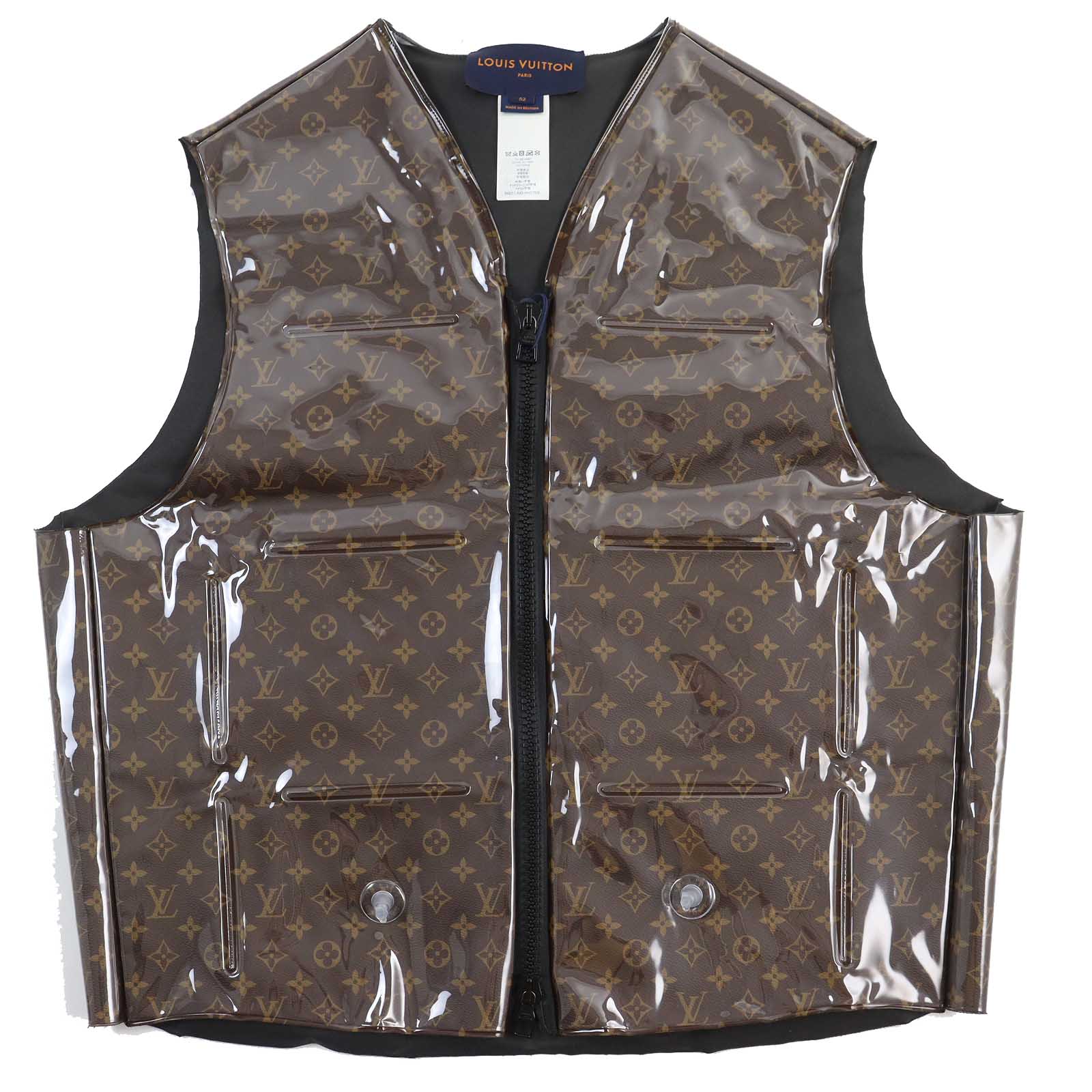 LOUIS VUITTON Vest Outer: 100% polyvinyl chloride; Lining: 100% polyester Dark brown type mens 52