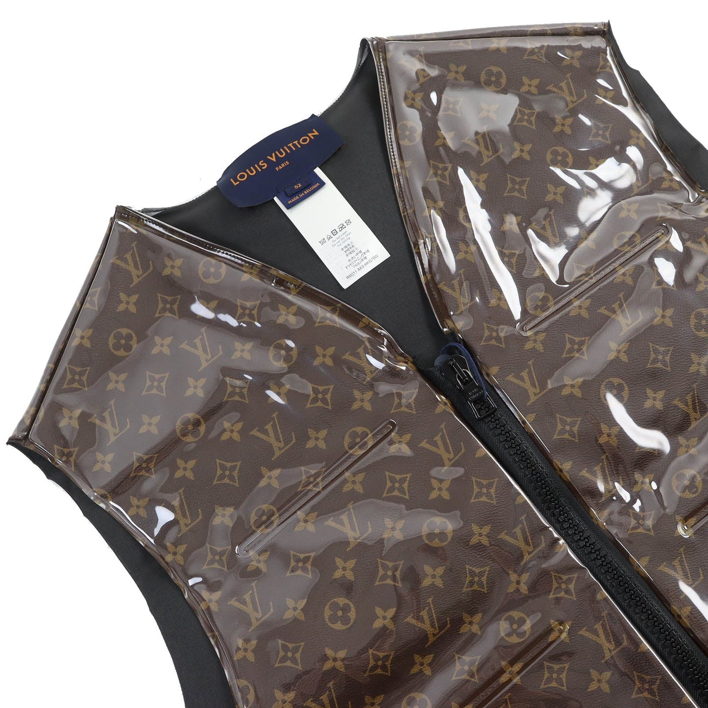 LOUIS VUITTON Vest Outer: 100% polyvinyl chloride; Lining: 100% polyester Dark brown type mens 52