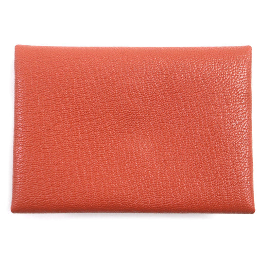 HERMES Coin case Main: Chevre Mysole Orange Calvi duo mens