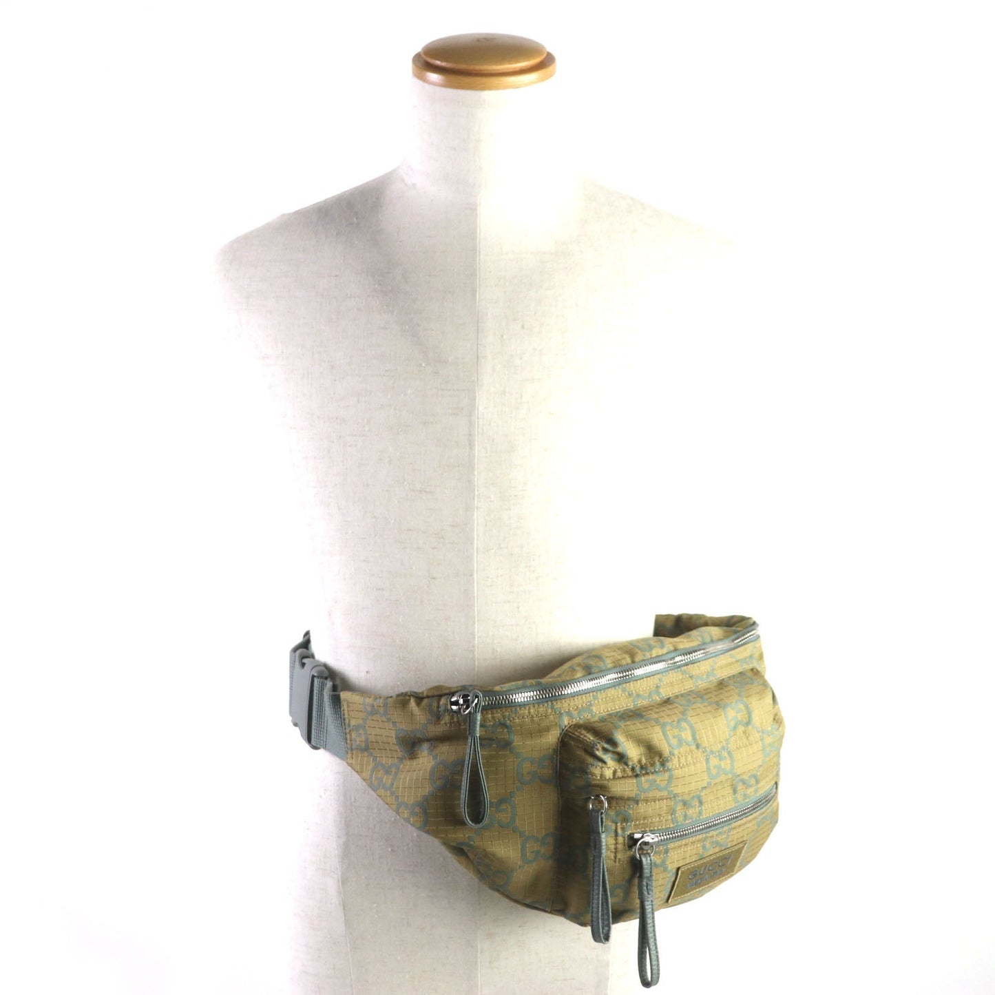 GUCCI Waist bag 792287 Main: Nylon, Part: Leather khaki GG Ripstop Belt Bag mens