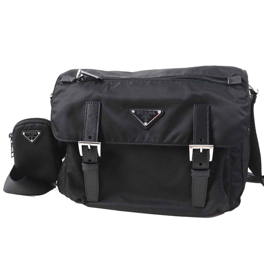 Prada Nylon Shoulder Bag 1BD953 Black