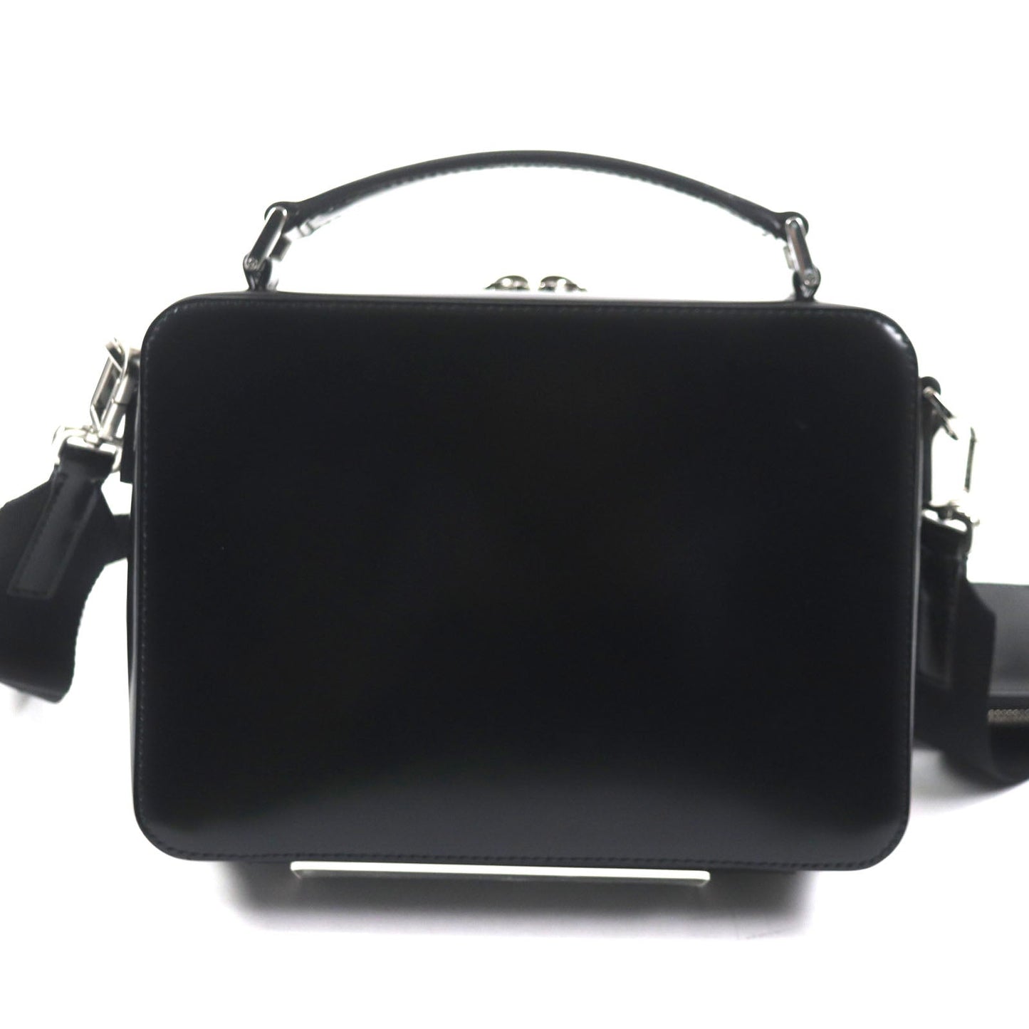 PRADA Shoulder Bag 2VH069 Brushed leather black Brick