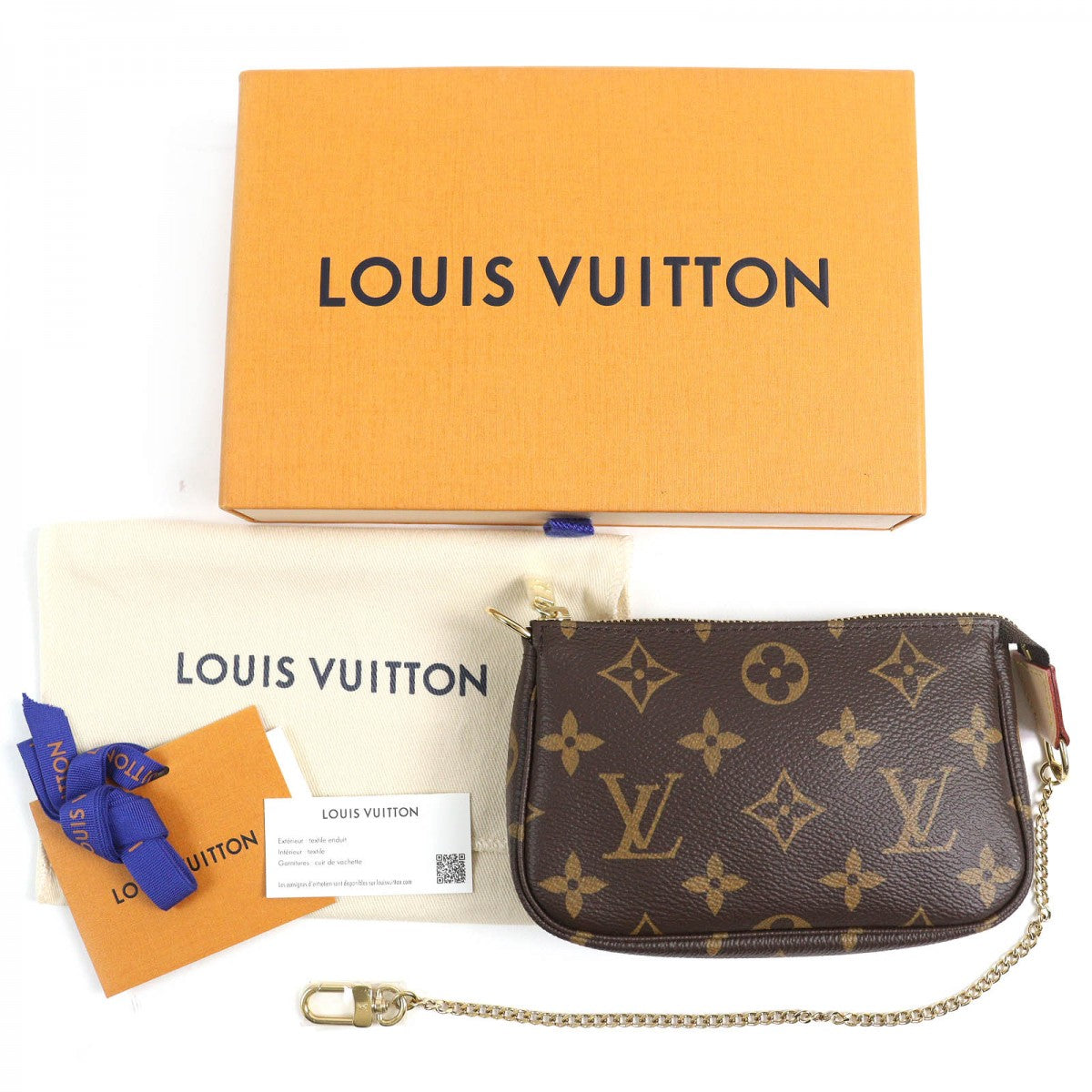 LOUIS VUITTON Pouch Main: Monogram canvas, Part: Tanned leather Brown Mini Pochette Accessoires Women