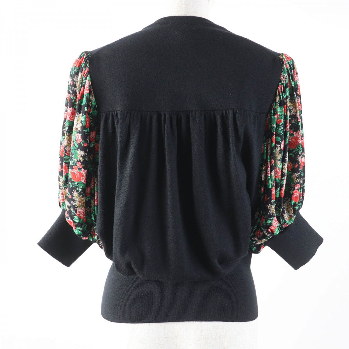 LOUIS VUITTON Short sleeve knit Main: 33% wool, 32% cashmere, 28% silk, 5% nylon, 2% polyurethane black Women XS