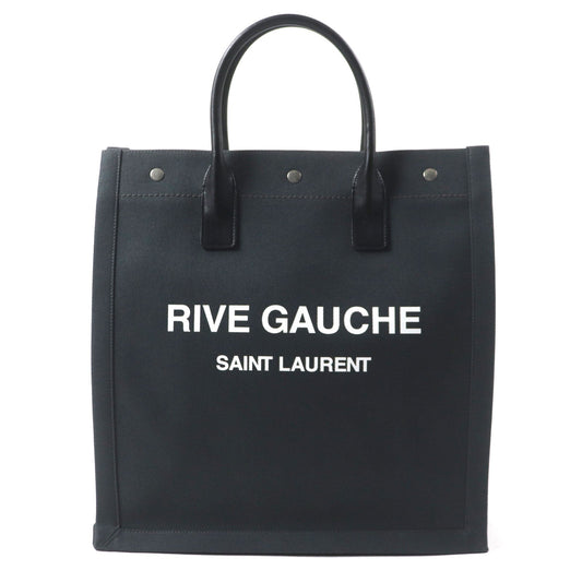 Saint Laurent Paris Rive Gauche N/S Canvas Leather Tote Bag