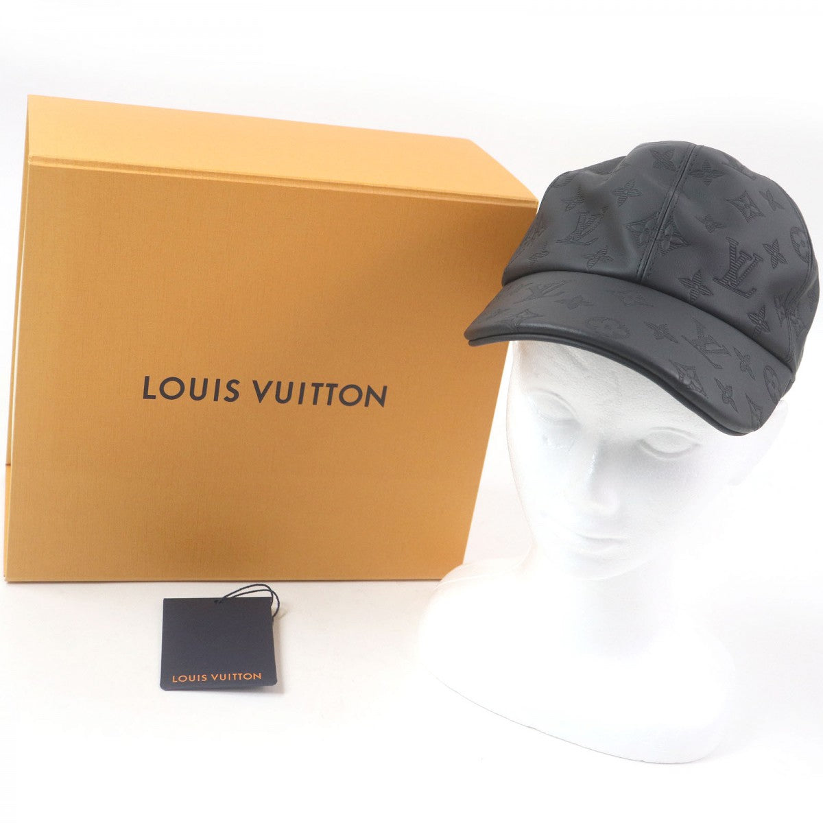 LOUIS VUITTON cap Outer: Cowhide, Lining: 55% Cotton, Lining: 45% Cupra black cap monogram shadow mens