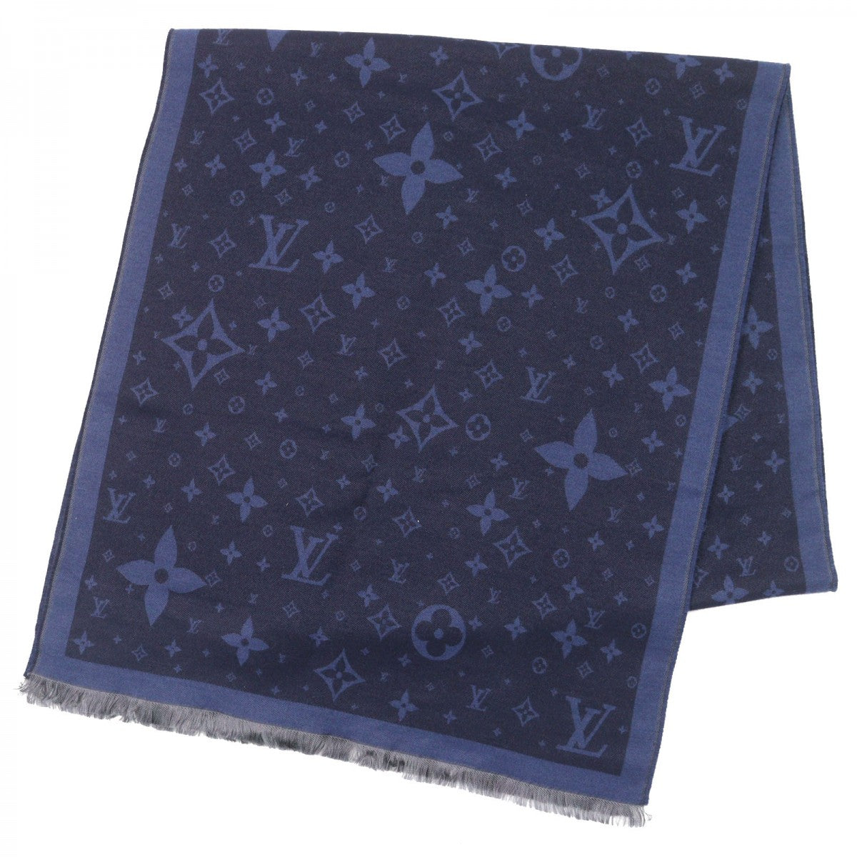 LOUIS VUITTON Stall Main: 50% silk, Main: 50% wool Navy blue mens