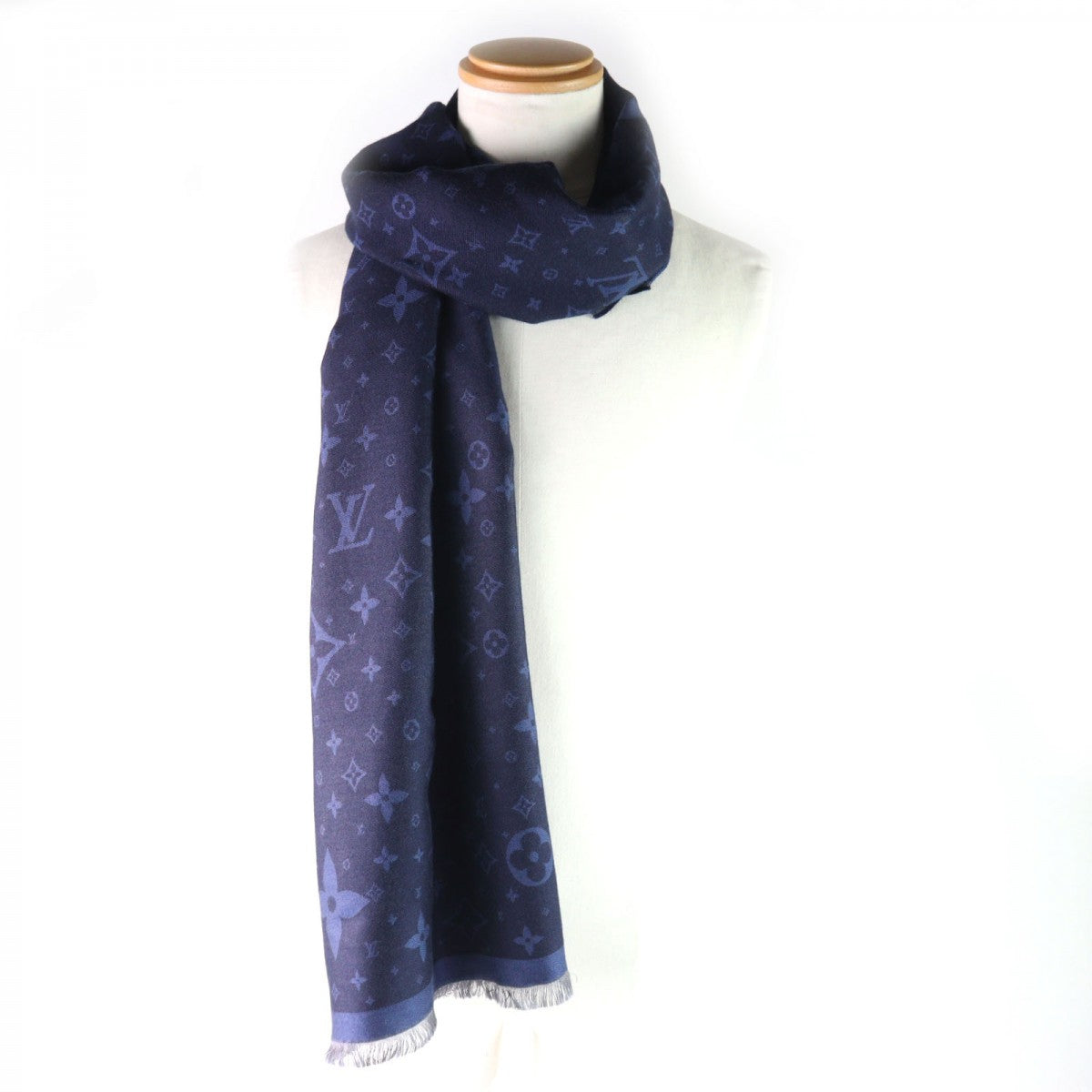 LOUIS VUITTON Stall Main: 50% silk, Main: 50% wool Navy blue mens