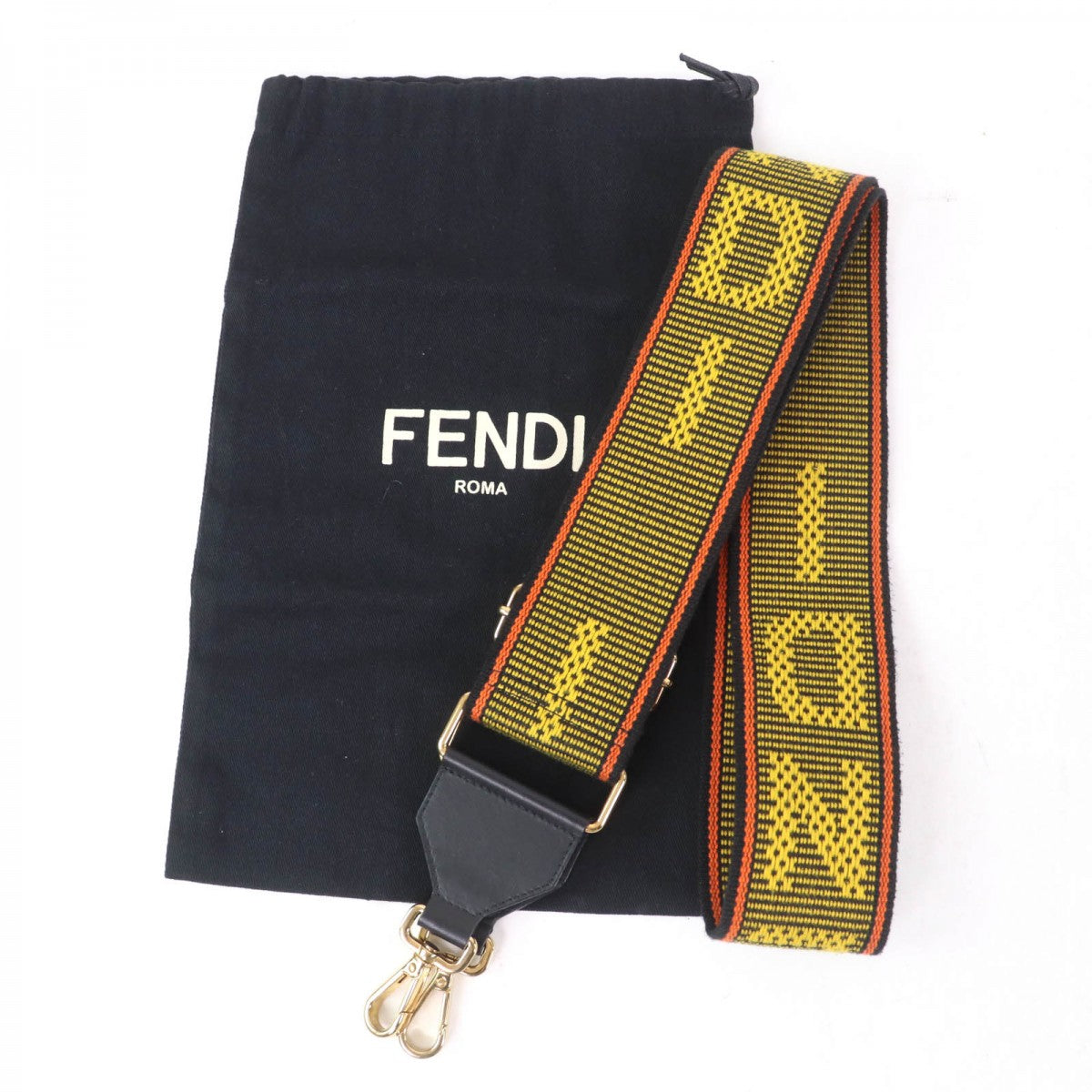 FENDI Shoulder strap 8AV386 Canvas x leather multicolor Signature Strap you Women(Unisex)