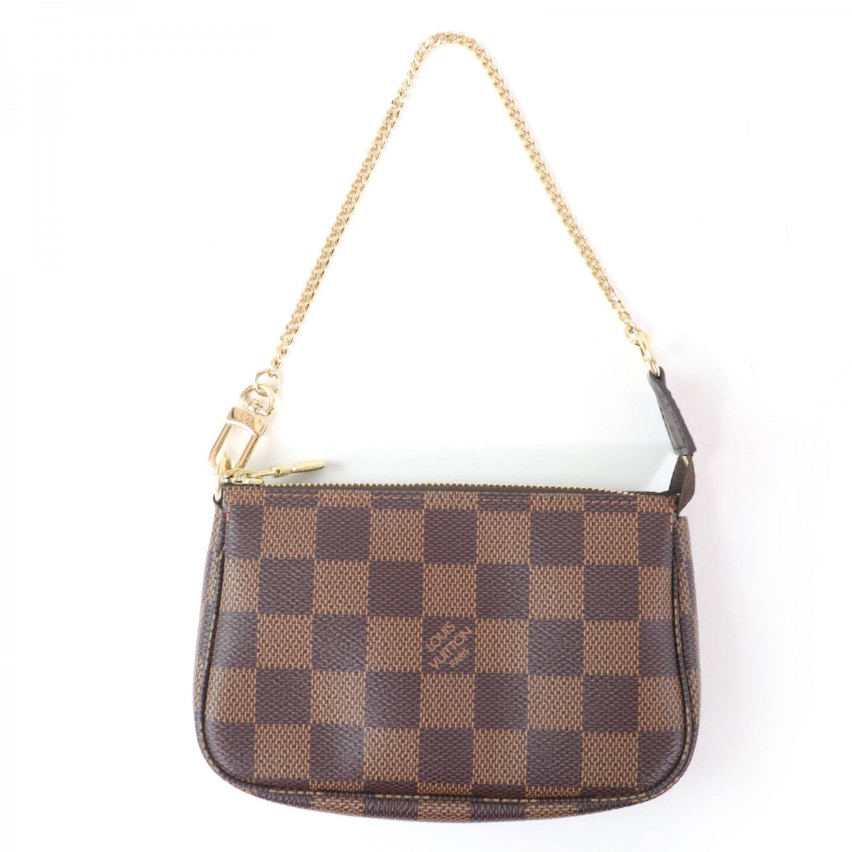 LOUIS VUITTON Pochette Main: Damier Ebene Brown Mini Pochette Accessoires Women