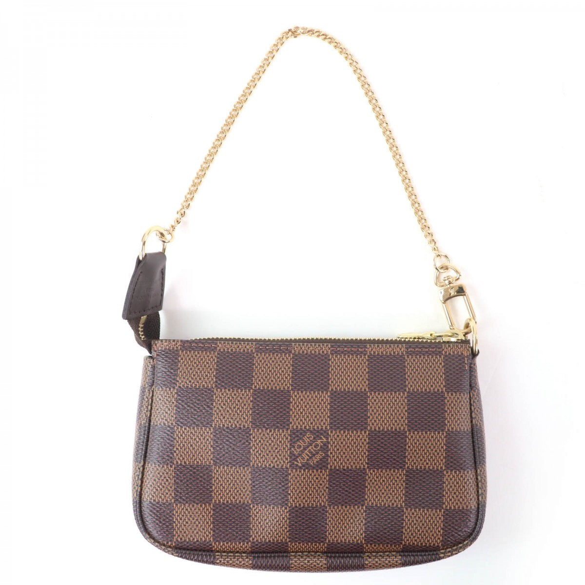 LOUIS VUITTON Pochette Main: Damier Ebene Brown Mini Pochette Accessoires Women