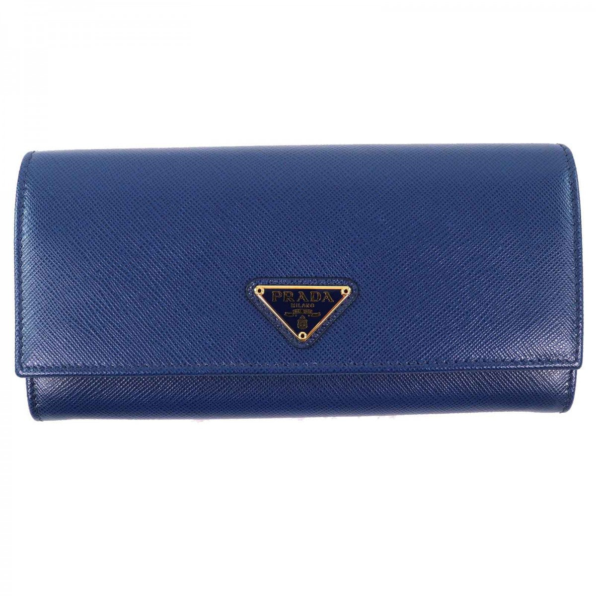 PRADA Long Wallet Purse 1MH132 Safiano leather BLUETTE Blue type SAFFIANO TRIANGOLO