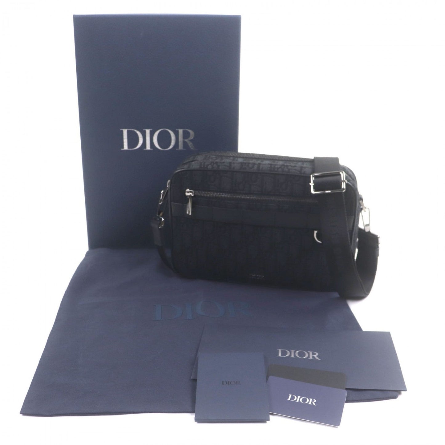 Dior HOMME Shoulder Bag 1ESPO297YKY canvas black Safari Maxi Oblique