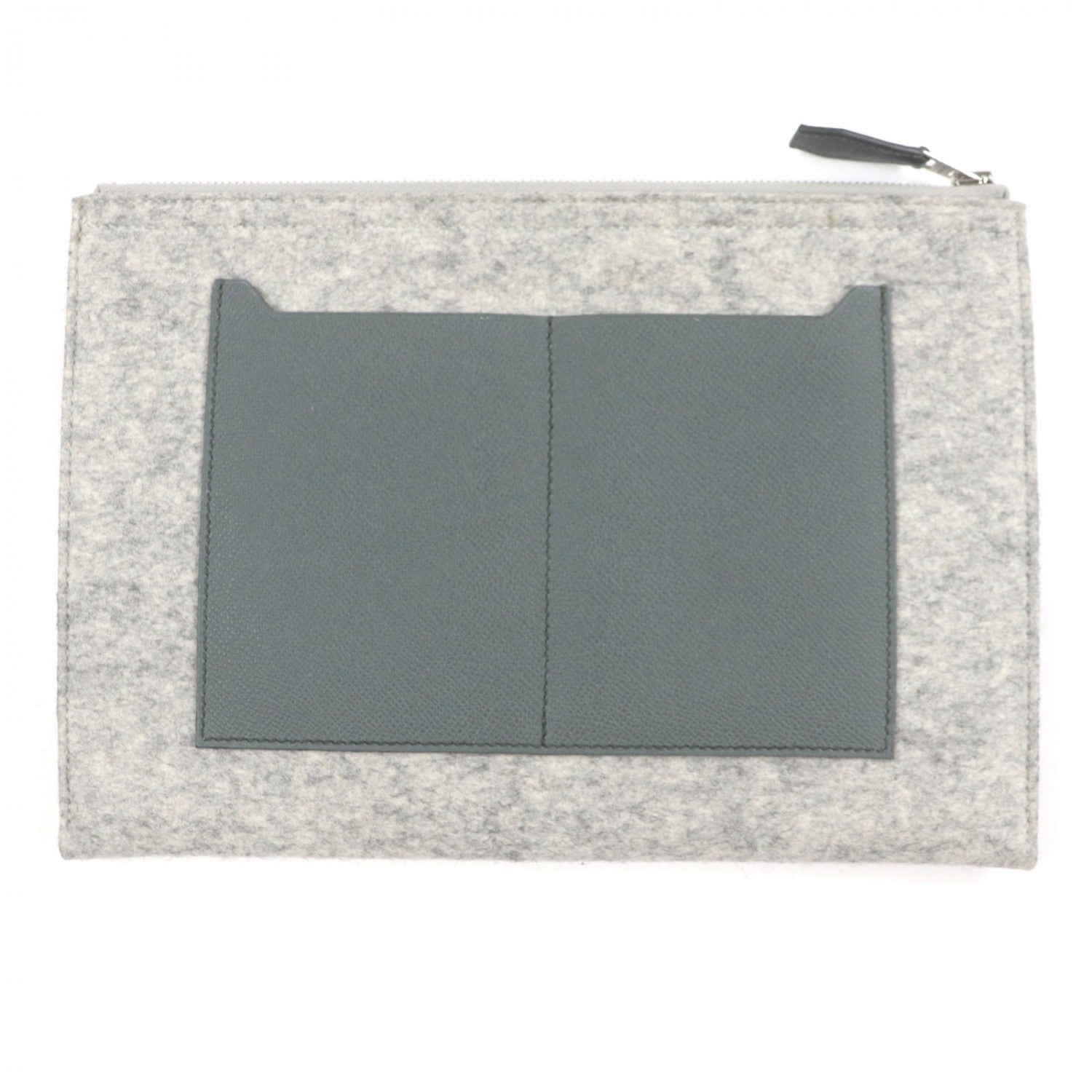 HERMES Clutch bag felt gray TOO DOO 29