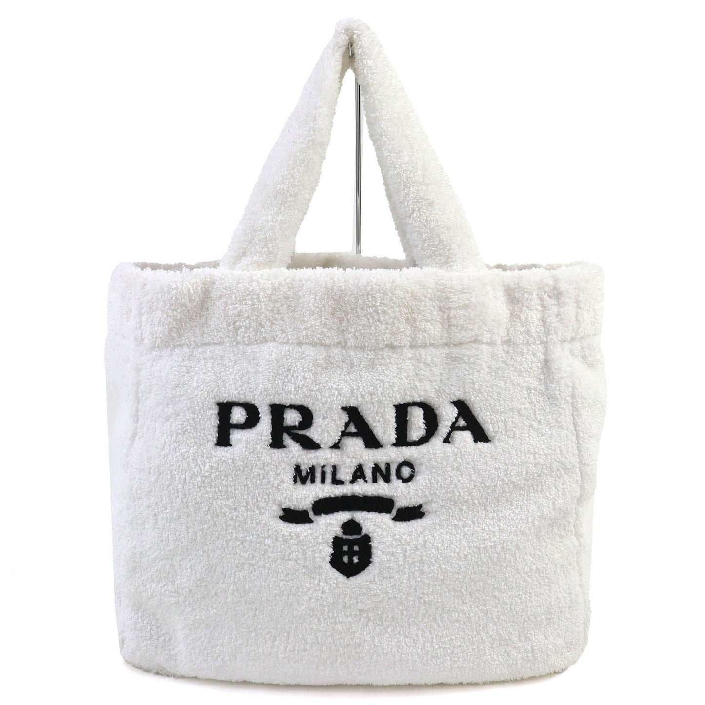 Prada SPUGNA Triangle Logo Terry Tote Bag