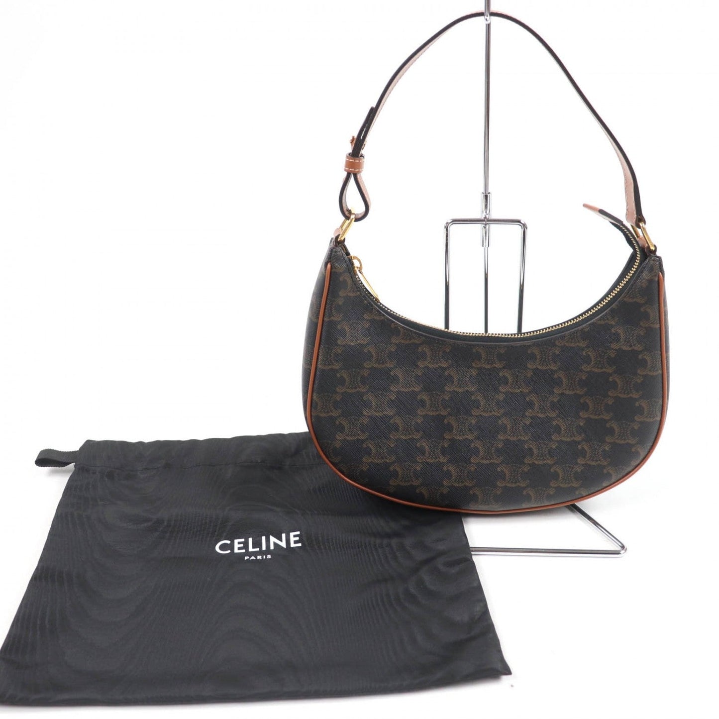 CELINE Handbag 19395 Coated canvas Brown type Ava Triomphe One Shoulder Bag