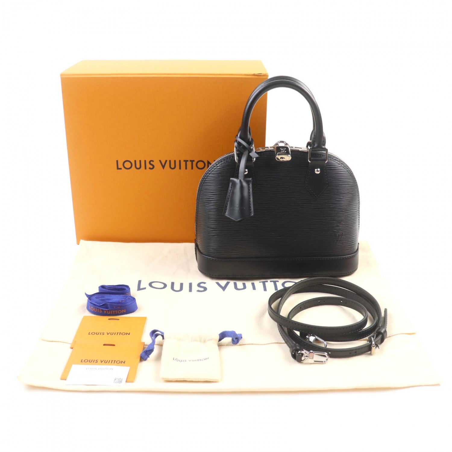 LOUIS VUITTON Handbag Epi Leather Noir Alma BB